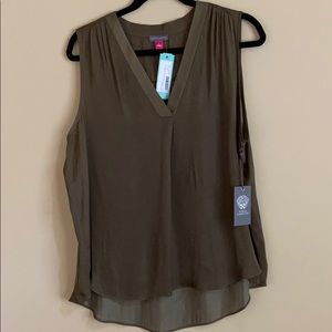 Vince Camuto  pleated shoulder detailed top